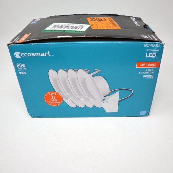 3-Pack EcoSmart LED Soft White Integrated Recessed Trim Retrofit Downlight 4" - Picture 3 of 16